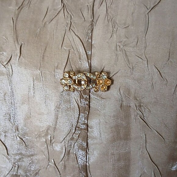 Vintage 80s Womens Long Skirt Blazer Suit Set Size 12 Rhinestone Crepe Wedding - Picture 7 of 9